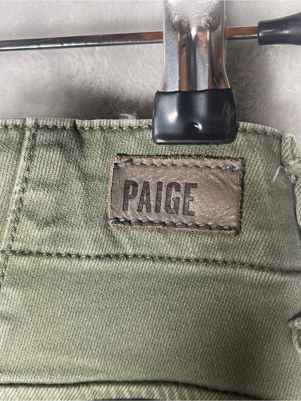 PAIGE petite Mayslie Olive Green Casual jeans - Picture 5 of 14